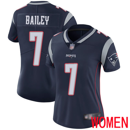 New England Patriots Football #7 Vapor Untouchable Limited Navy Blue Women Jake Bailey Home NFL Jersey